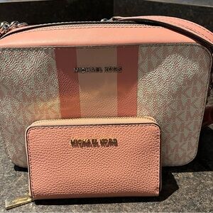 Michael Kors Pink and Cream Women's Bag Set